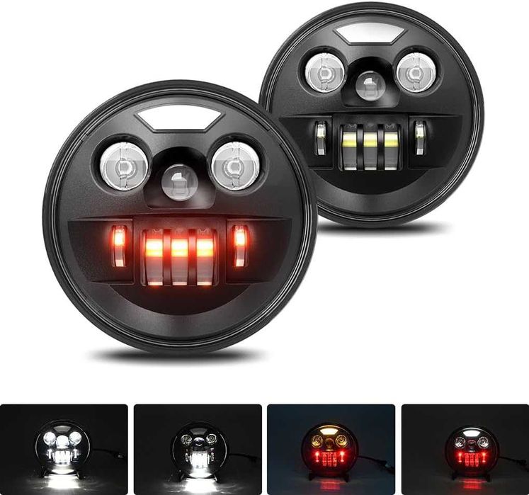 Тунинг лед комбинирани фарове 4 в 1 кръгъл LED фар с функция Angel Eye 2бр