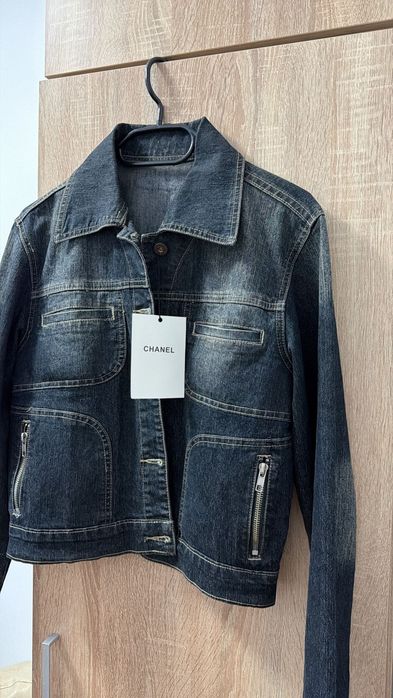 Jacheta denim Black efect prespalat CH anel