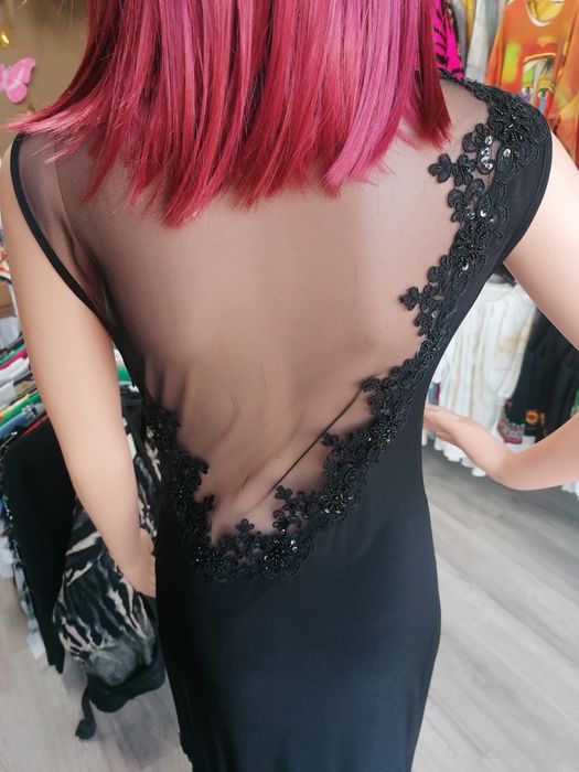 Rochie lunga neagra eleganta