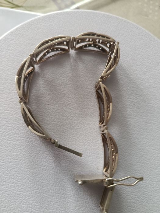 Браслет серебро с золотом