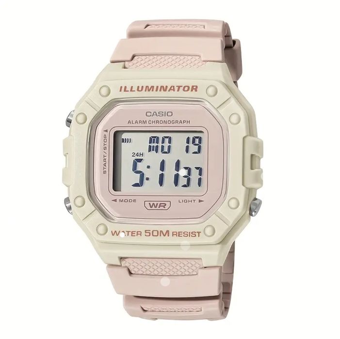 Ръчен часовник Casio White-Pink Mini Square Watch for Women, Girls