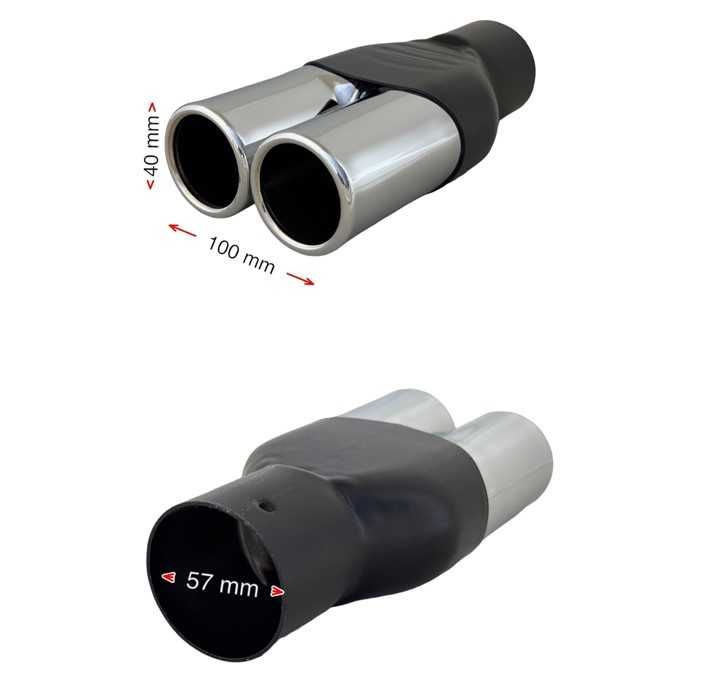 Накрайник ауспух Automat, Метален, HT750, Двоен