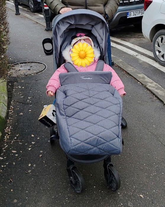 Carucior sport Smiki, Thunder Pro, albastru denim în stare foarte bună