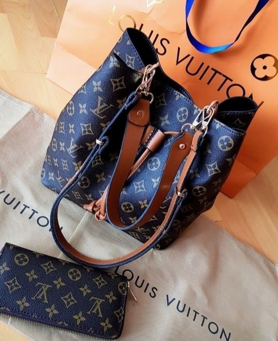 Set Louis Vuitton (geanta +portofel),new model, saculet, etichetă