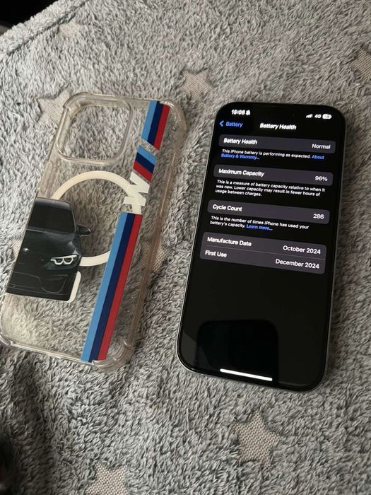 Iphone 16 pro бял-Перфектен 96% БАТ