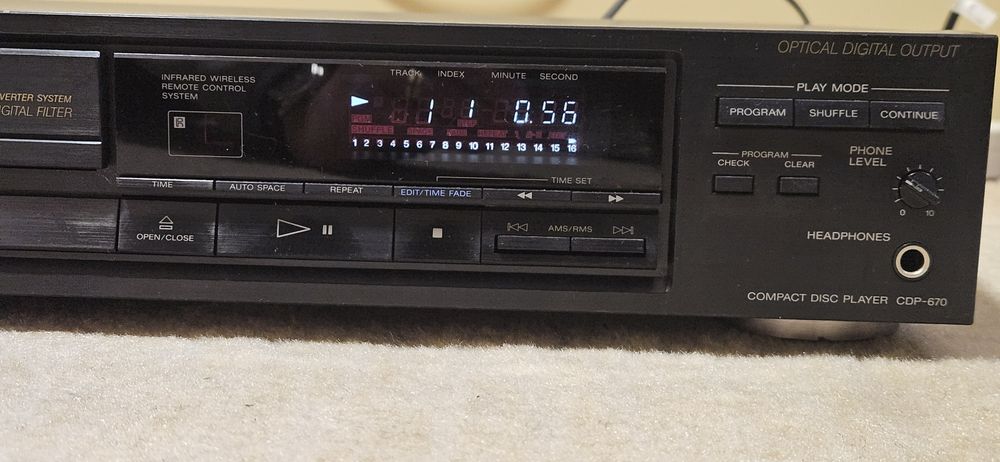 Sony CDP-670, CD-player functional, 1989