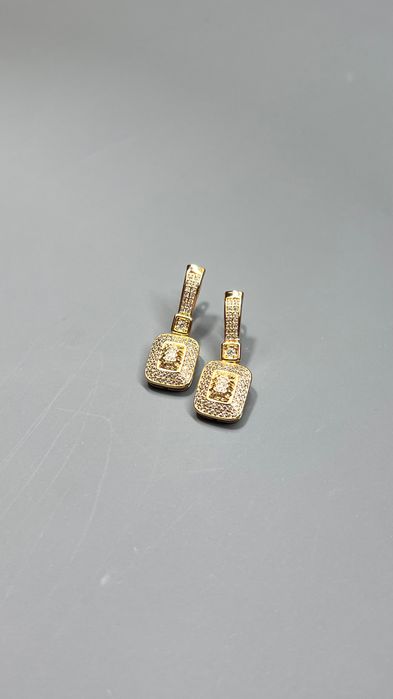 Роскошные серьги в золотистом цвете с камнями (НОВЫЕ)