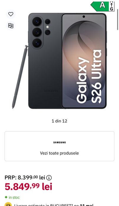 Samsung Galaxy S26 Ultra 5G, 512GB, sigilat, transport inclus