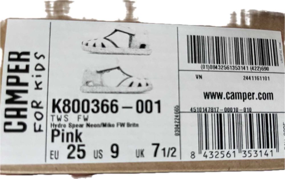 Бебешки сандали Camper, номер 25