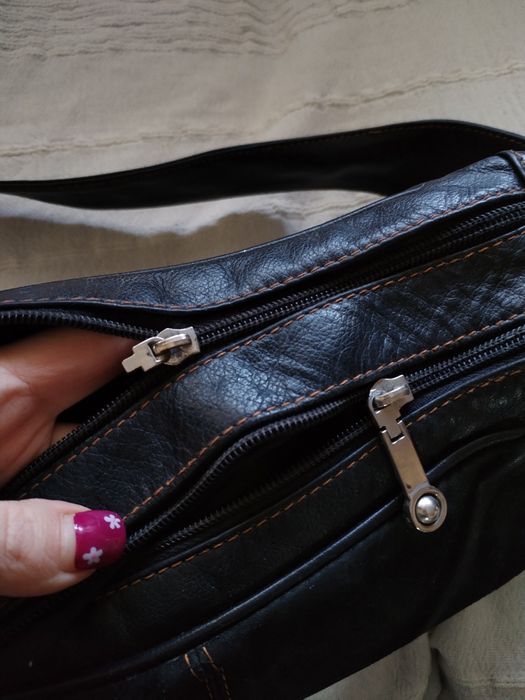 Кожаная сумка с замшей