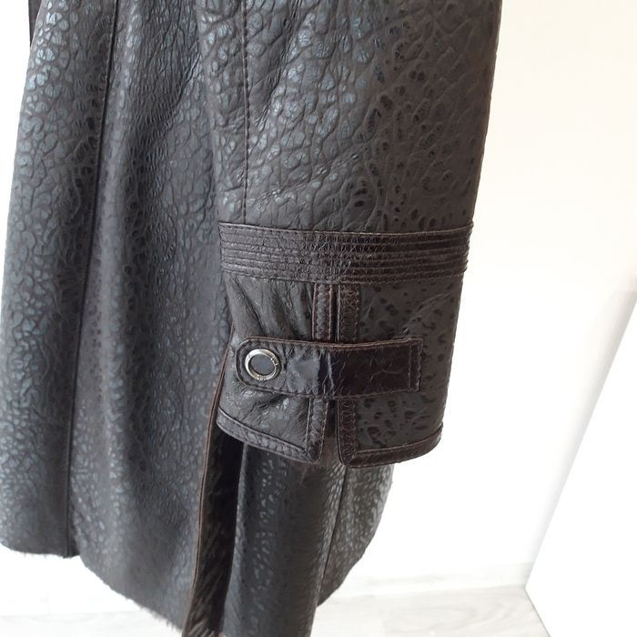 Нов Елегантен Кафяв Кожух "Vesivio Milano" естественна кожа с качулка