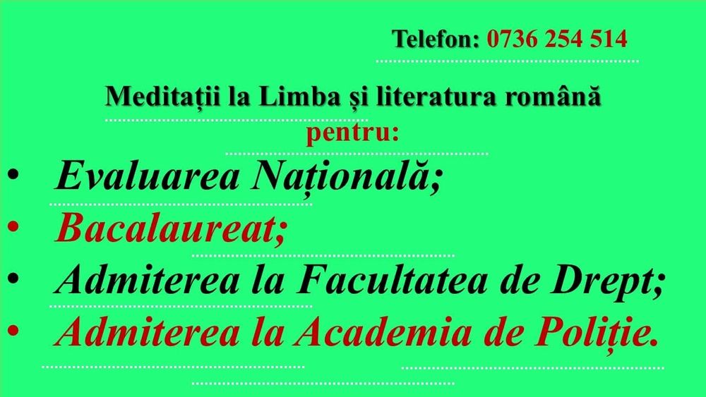 Meditații la limba română - Prima ședință este gratuită