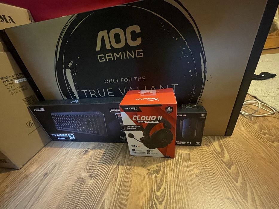 PC Gaming + Monitor AOC QHD 180Hz + Tastatur, Maus și Căști HyperX Wireless – Set complet