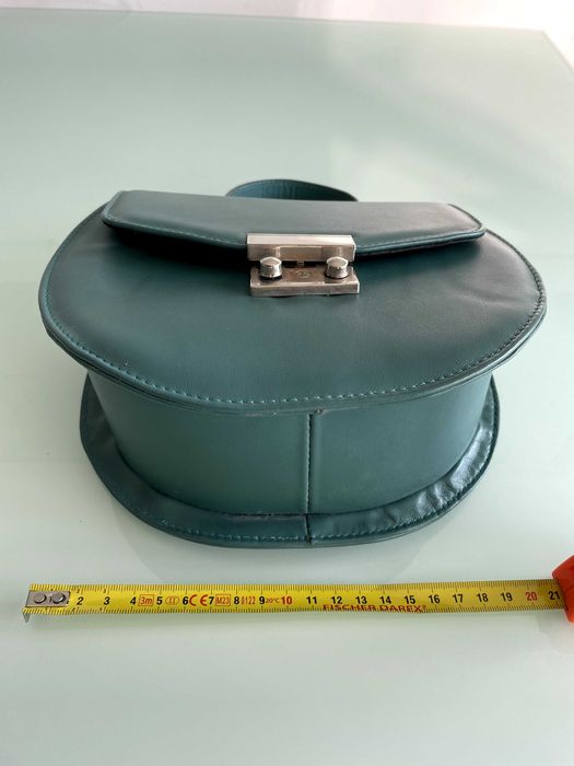 Vand poseta dama din PIELE NATURALA, verde turcoaz, noua