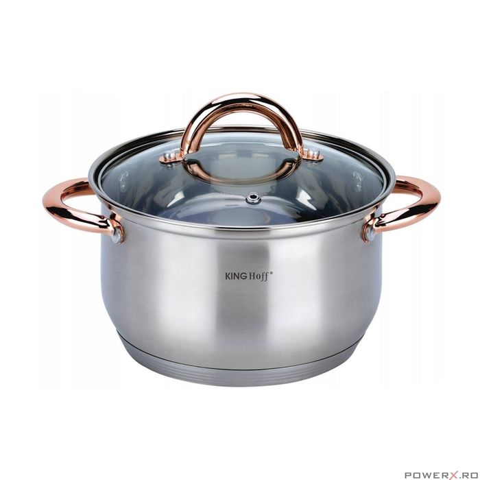 Set 3 oale cu capac,18/20/24,golden-rose,Kinghoff