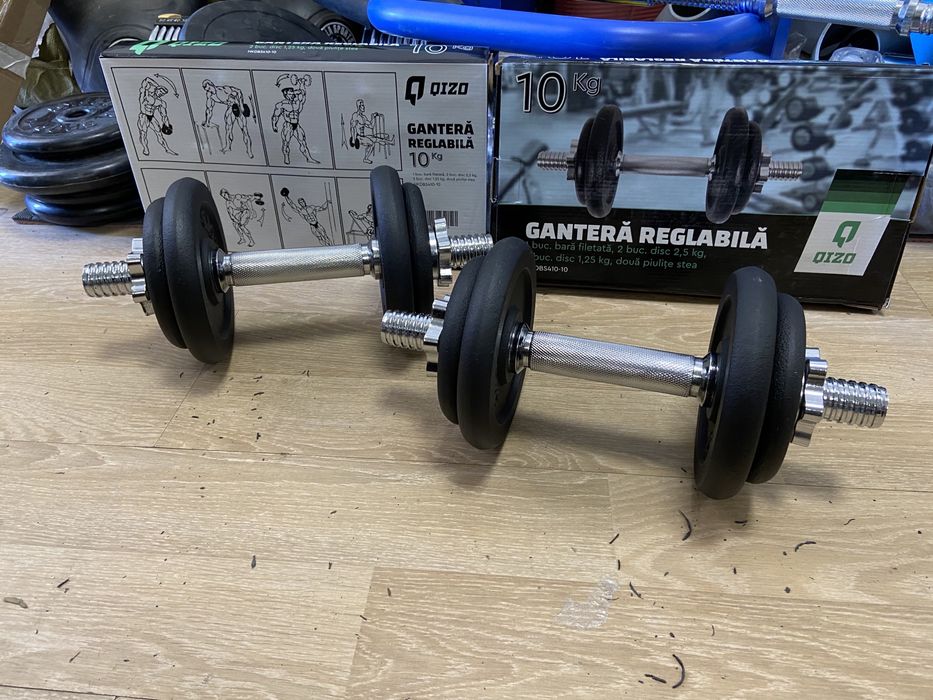 Gantere reglabile profesionale fier noi set 20 kg 10 kg+10 kg=20 kg