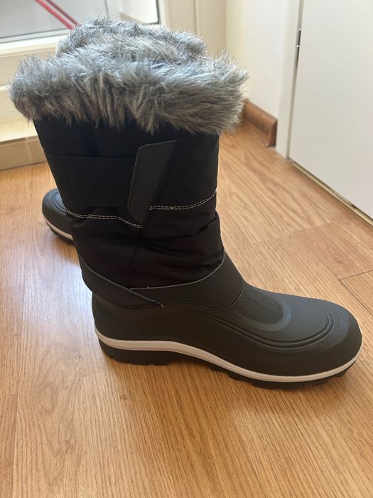 Cizme înalte impermeabile călduroase iarnă/drumeţie zăpadă Gri, Dama