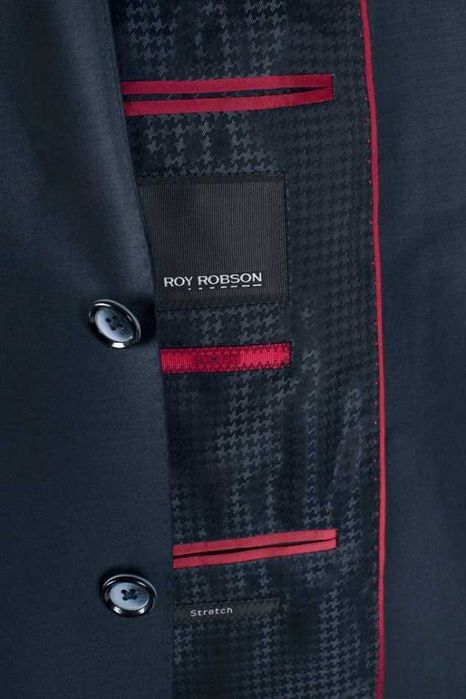 Sacou blazer slim 54 XXL premium Roy Robson lana super 110's albastru