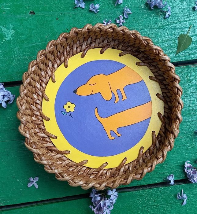 Плетёные тарелки с росписью