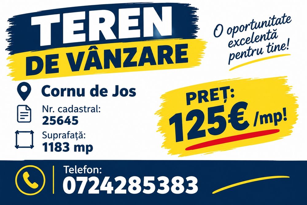 Teren de vanzare Cornu de Jos