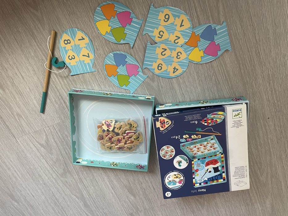 Детски игри -  Нов Дървен Часовник и почти ново лото Djeco