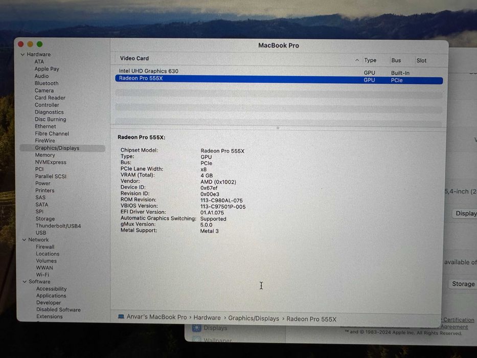 Macbook Pro 15-inch late 2018