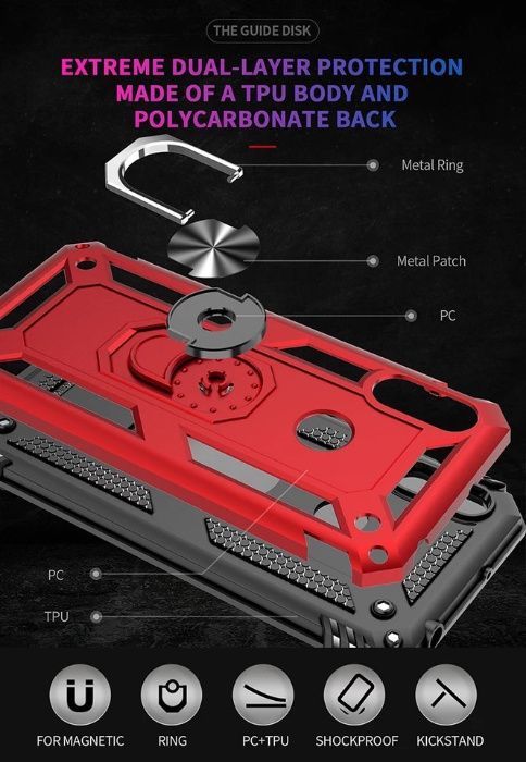 Husa hybrid ARMOR cu inel pt. Huawei Y6 2019 , Y6s 2019, Y7 2019