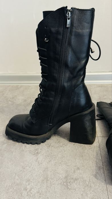 Високи боти естествена кожа 37