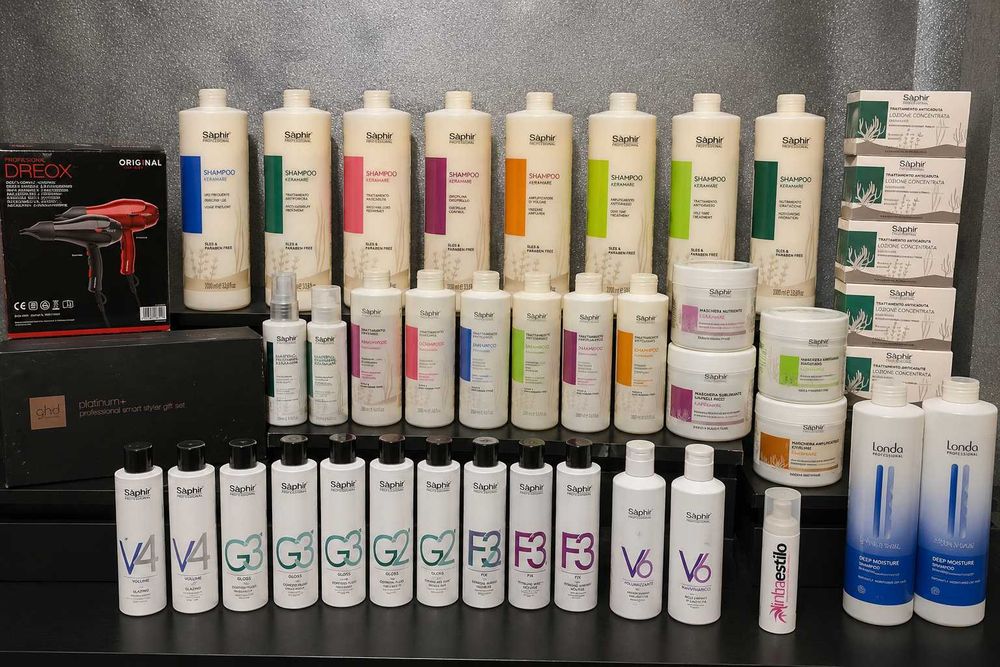 Stoc produse profesionale Saphir Italia + aparatură GHD – salon
