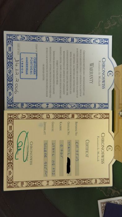 Chronoswiss Kairos Chronograph  - Revizie Iunie 2024 - Cutie și Acte