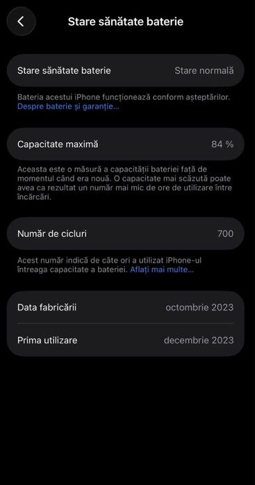 iPhone 15, 128GB, 5G, Black- stare impecabila