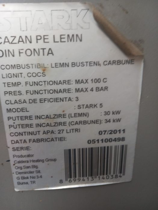 Cazan combustibil viadrus 30 kw