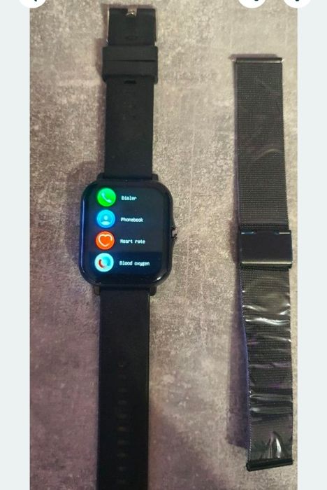 Ceas Smartwatch Nou Negru + 2 curele silicon și metal