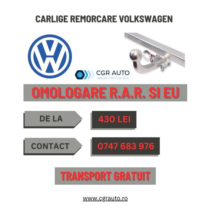Carlige remorcare Volkswagen omologate si durabile