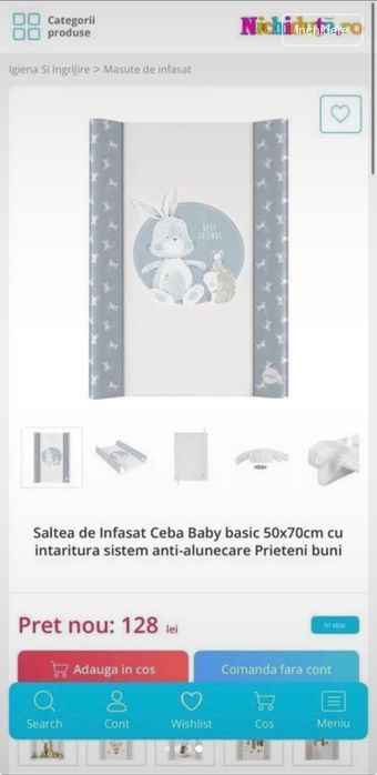 Saltea de înfășat ceba baby 50x70cm