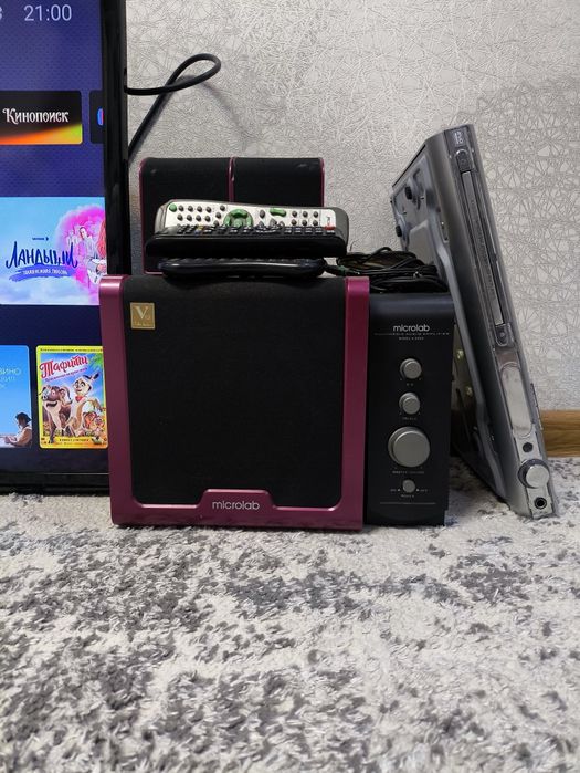 Телевизор, сабвуфер,андроид приставка