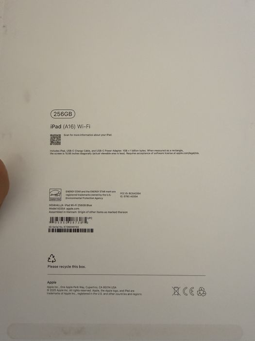 Планшет Apple iPad A16 Wi-Fi 11 дюйм 6 Гб/256 Гб синий