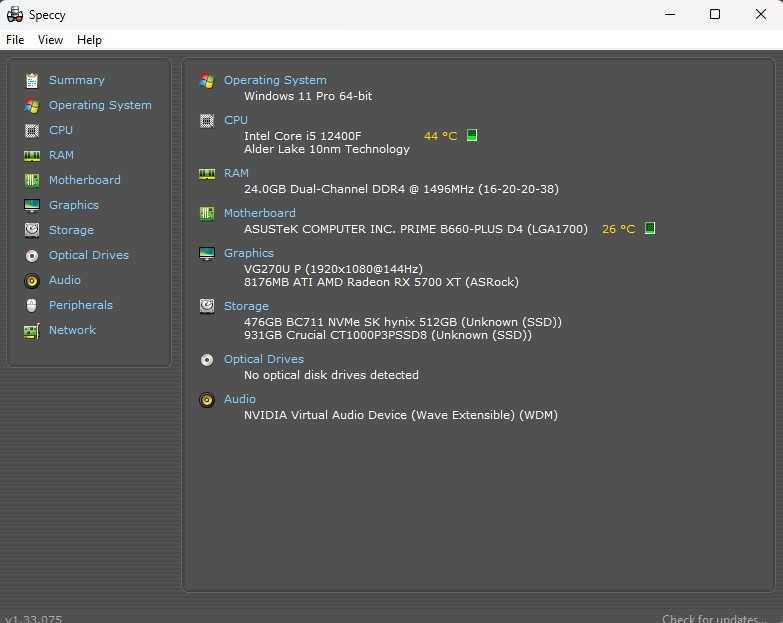 Pc I5 12400F RX5700XT 16GBram Nvme 512+hdd