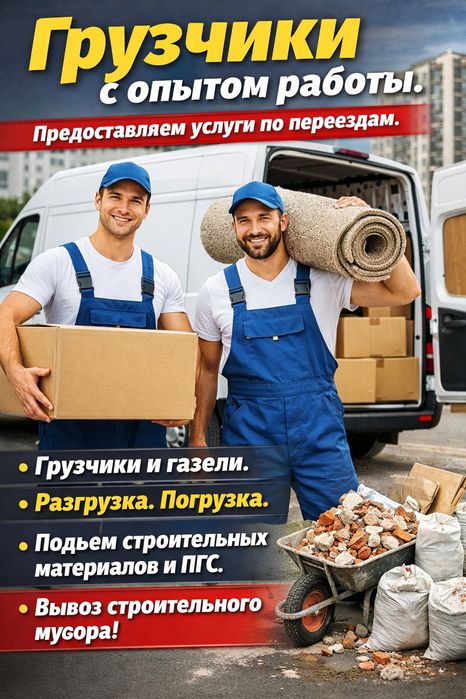 Услуги грузчиков.Грузчик.Газель.Переезд.Грузоперевозки.