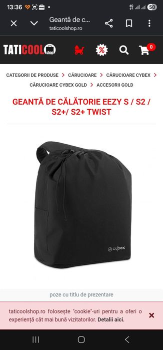 Husa transport pentru ccarucior  Cybex Easy S line