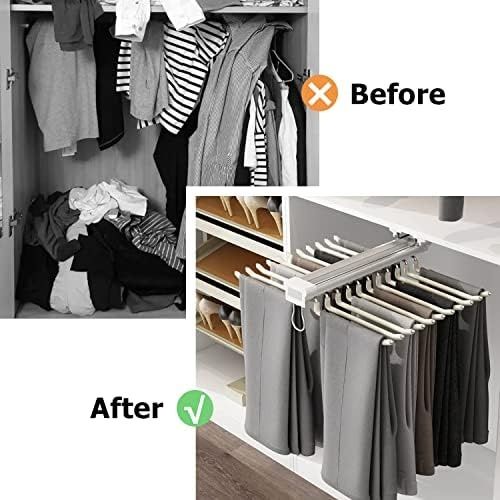 Телескопична Закачалка/ Органайзер за Панталони, изтегляща се. Ybaymy