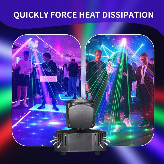 Lampa de discotecă rotativa  DJ DMX512 RGB controlată de muzică LED