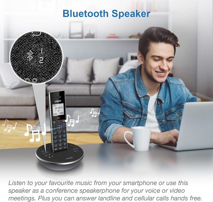 Радиотелефон Vtech с определитель и двумя трубками + Bluetooth колонка