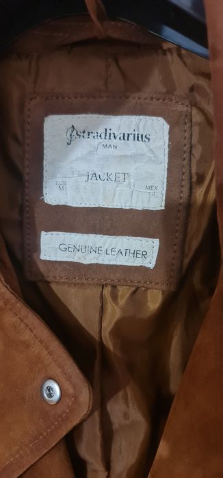 Jacheta maro din piele intoarsă Stradivarius