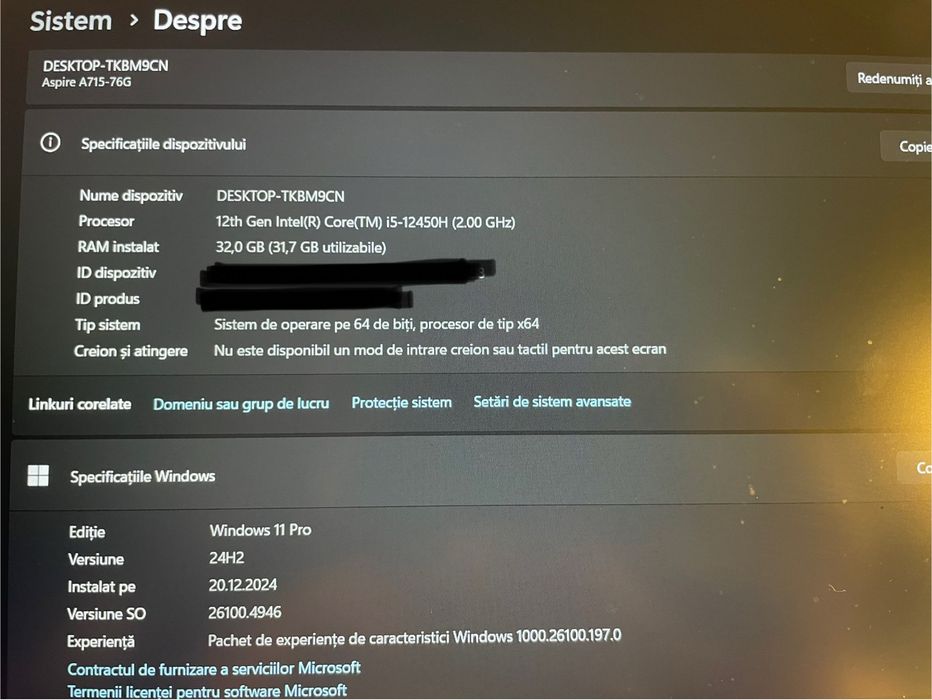 Laptop gaming acer aspire 7