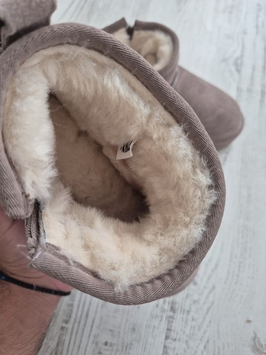 Botine UGG mini bej cu fermoar / Transport gratuit