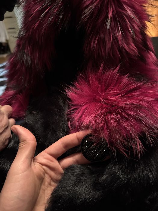 Елек от черен заек и лисица