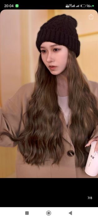 Шапка с волосами