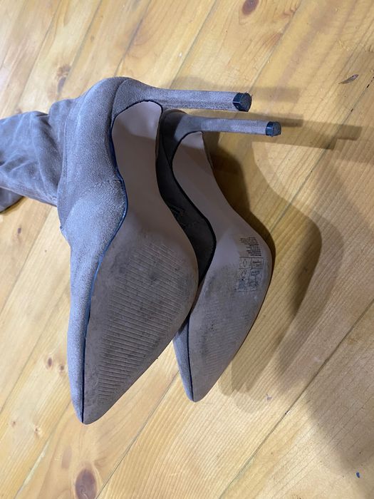 Ботуши до над коляното H&M от мека, подобна на велур материя