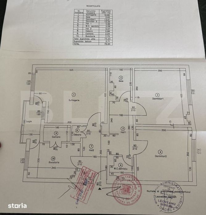 Apartament 3 camere decomandat, 76,94 mp, zona 1 Mai